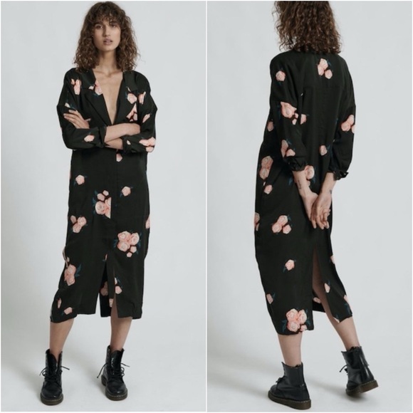 ONE TEASPOON • Quartermaster Kimono Shirtdress in Khaki Floral - Picture 15 of 15